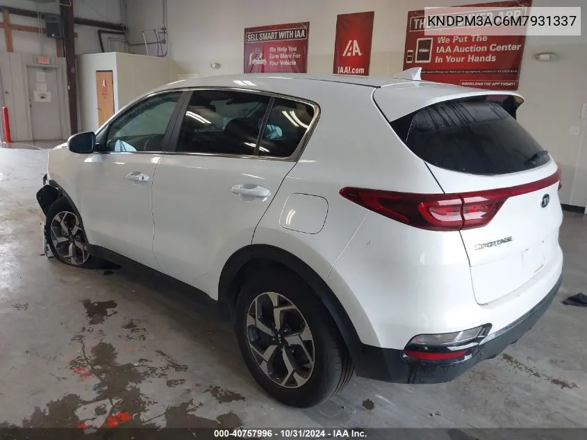 2021 Kia Sportage Lx VIN: KNDPM3AC6M7931337 Lot: 40757996