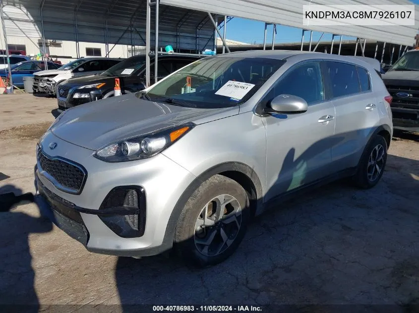 2021 Kia Sportage Lx VIN: KNDPM3AC8M7926107 Lot: 40786983