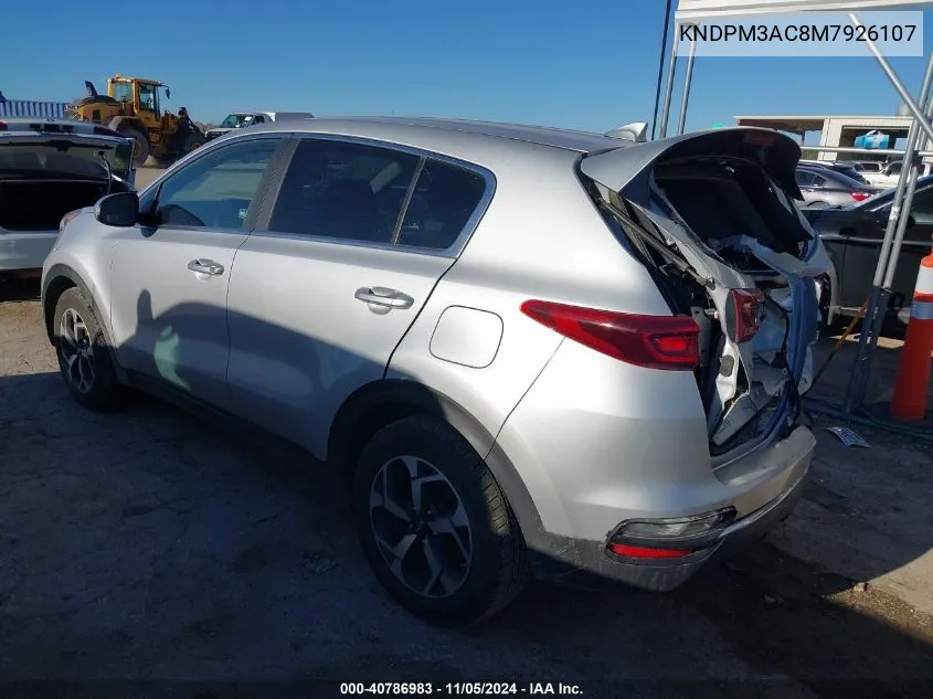 2021 Kia Sportage Lx VIN: KNDPM3AC8M7926107 Lot: 40786983