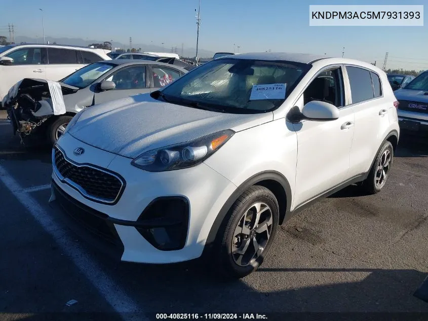 2021 Kia Sportage Lx VIN: KNDPM3AC5M7931393 Lot: 40825116