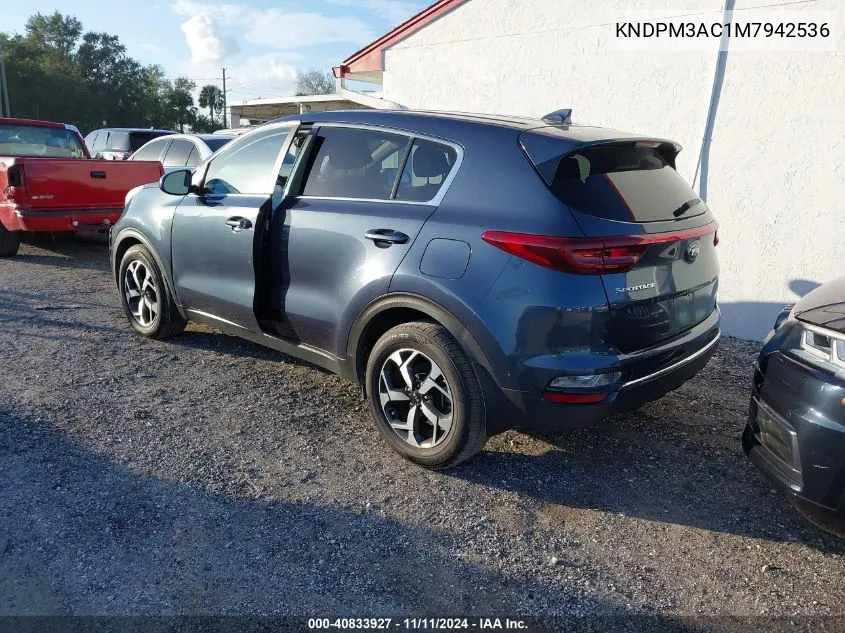 2021 Kia Sportage Lx VIN: KNDPM3AC1M7942536 Lot: 40833927