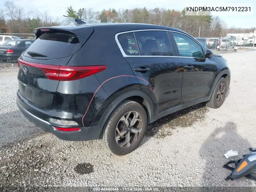 2021 Kia Sportage Lx VIN: KNDPM3AC5M7912231 Lot: 40845846