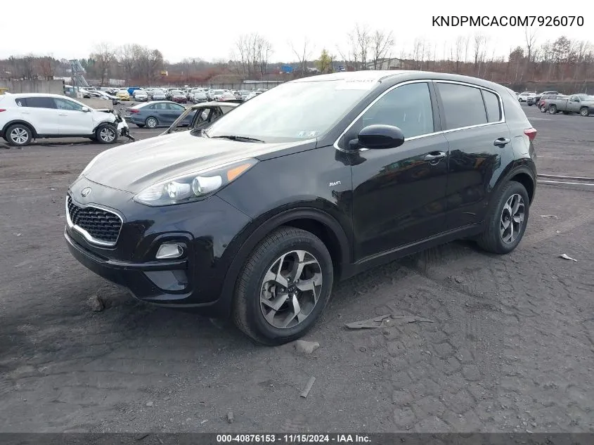 2021 Kia Sportage Lx VIN: KNDPMCAC0M7926070 Lot: 40876153