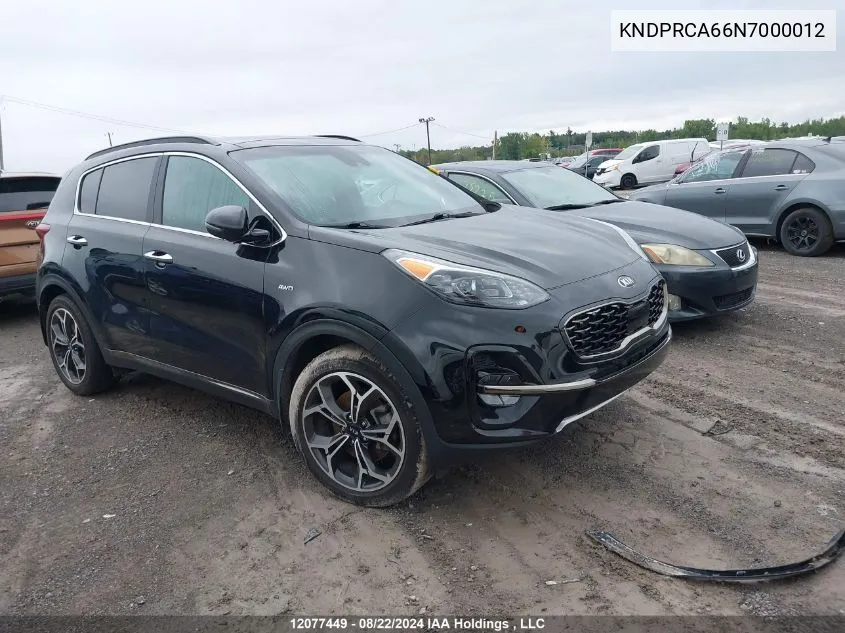 2022 Kia Sportage Sx VIN: KNDPRCA66N7000012 Lot: 12077449