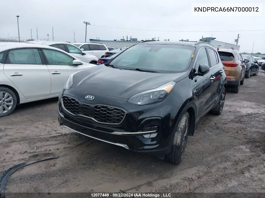 KNDPRCA66N7000012 2022 Kia Sportage Sx