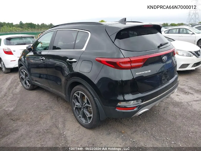 2022 Kia Sportage Sx VIN: KNDPRCA66N7000012 Lot: 12077449