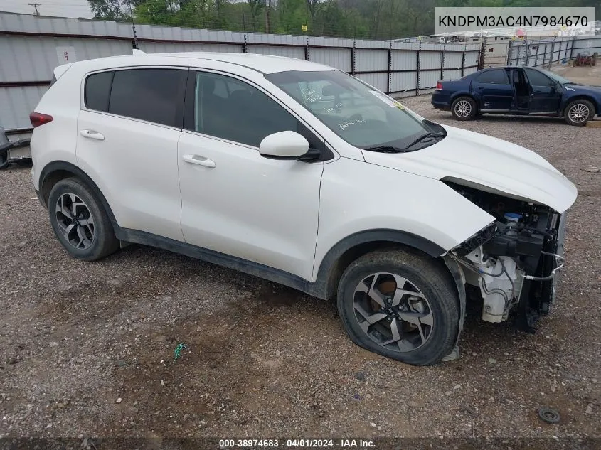 2022 Kia Sportage Lx VIN: KNDPM3AC4N7984670 Lot: 38974683