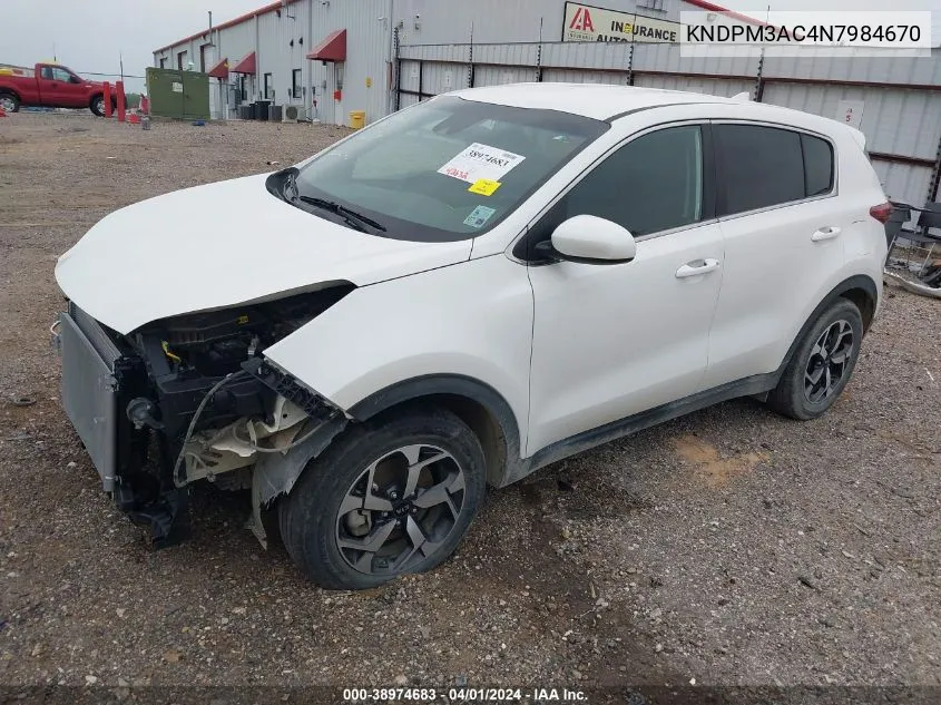 2022 Kia Sportage Lx VIN: KNDPM3AC4N7984670 Lot: 38974683