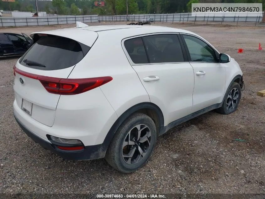 2022 Kia Sportage Lx VIN: KNDPM3AC4N7984670 Lot: 38974683