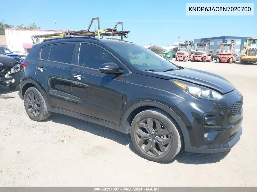 2022 Kia Sportage Nightfall Edition VIN: KNDP63AC8N7020700 Lot: 39297087