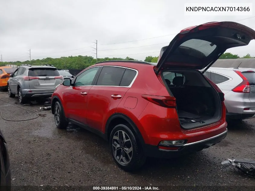 2022 Kia Sportage Ex VIN: KNDPNCACXN7014366 Lot: 39384801