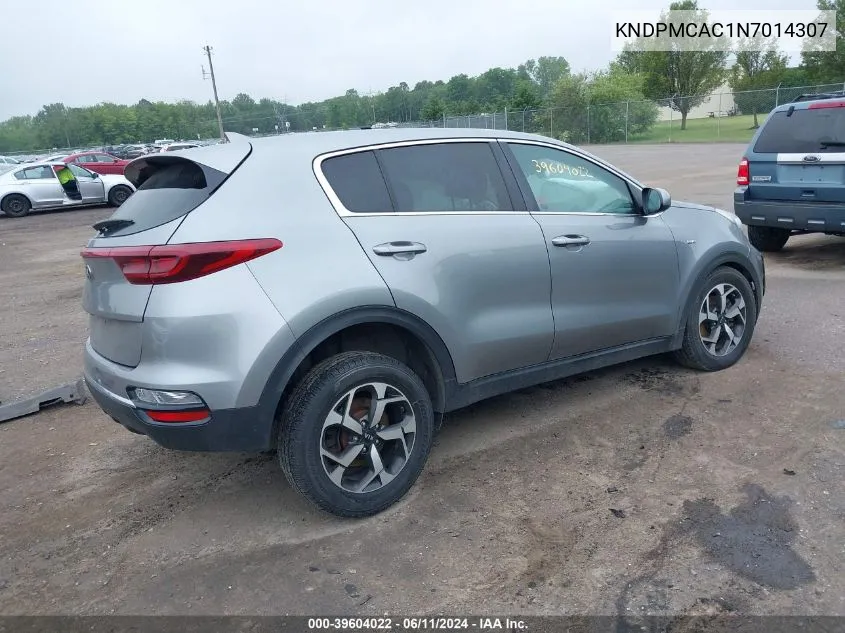 2022 Kia Sportage Lx VIN: KNDPMCAC1N7014307 Lot: 39604022