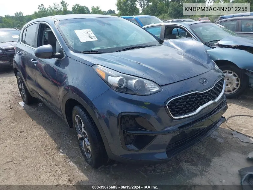 2022 Kia Sportage Lx VIN: KNDPM3AC4N7012258 Lot: 39675685