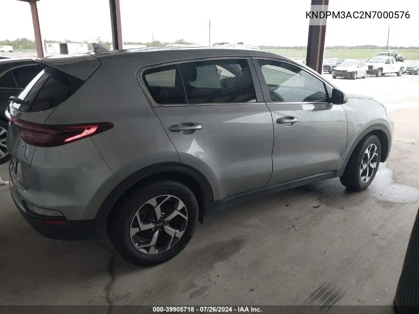 2022 Kia Sportage Lx VIN: KNDPM3AC2N7000576 Lot: 39905718