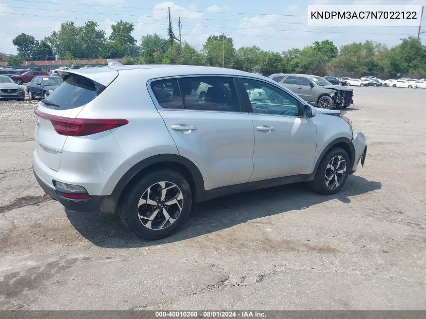 2022 Kia Sportage Lx VIN: KNDPM3AC7N7022122 Lot: 40010260