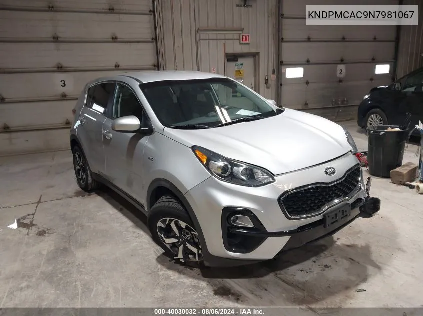 2022 Kia Sportage Lx VIN: KNDPMCAC9N7981067 Lot: 40030032