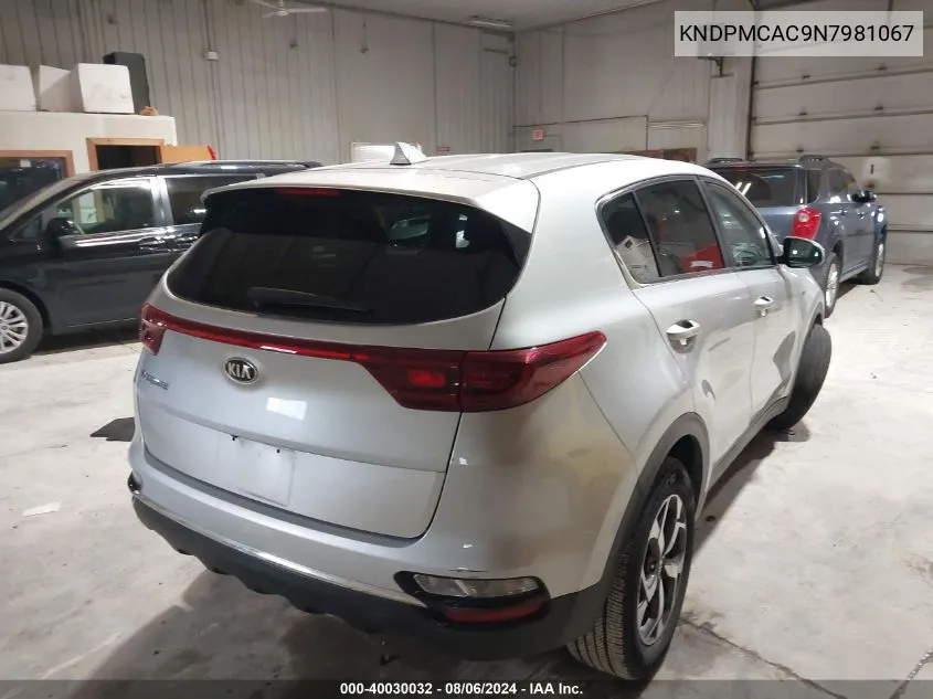 2022 Kia Sportage Lx VIN: KNDPMCAC9N7981067 Lot: 40030032