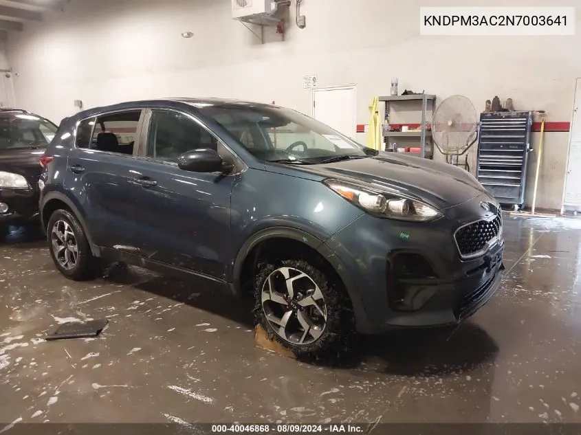 2022 Kia Sportage Lx VIN: KNDPM3AC2N7003641 Lot: 40046868