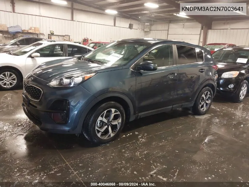 2022 Kia Sportage Lx VIN: KNDPM3AC2N7003641 Lot: 40046868