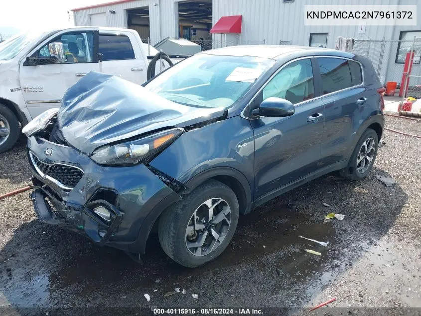 2022 Kia Sportage Lx VIN: KNDPMCAC2N7961372 Lot: 40115916