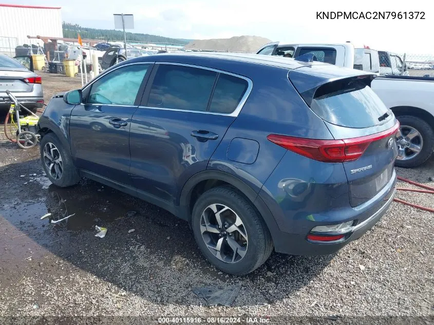 2022 Kia Sportage Lx VIN: KNDPMCAC2N7961372 Lot: 40115916