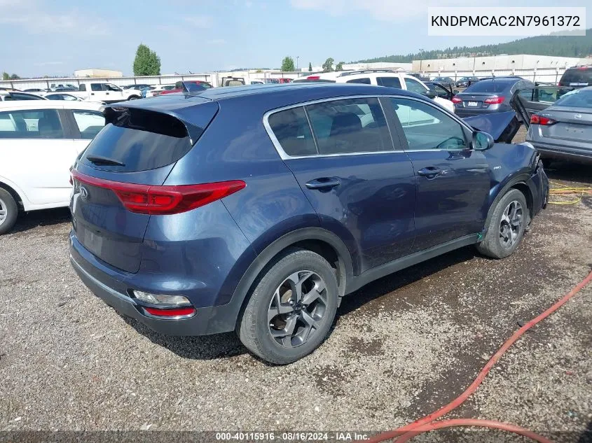 2022 Kia Sportage Lx VIN: KNDPMCAC2N7961372 Lot: 40115916