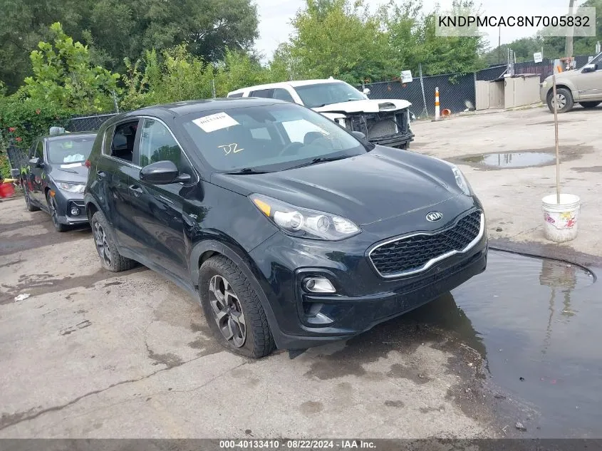 2022 Kia Sportage Lx VIN: KNDPMCAC8N7005832 Lot: 40133410