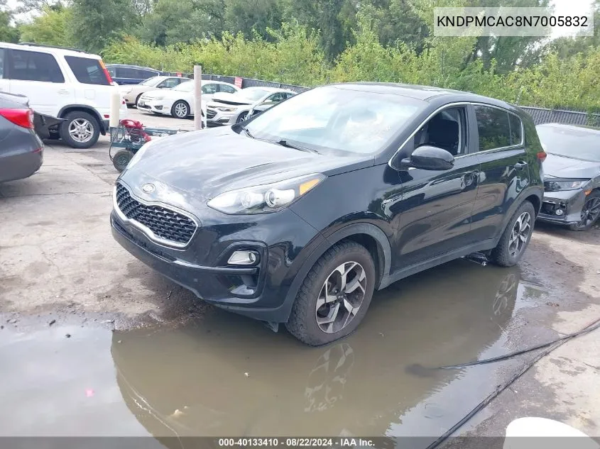 2022 Kia Sportage Lx VIN: KNDPMCAC8N7005832 Lot: 40133410