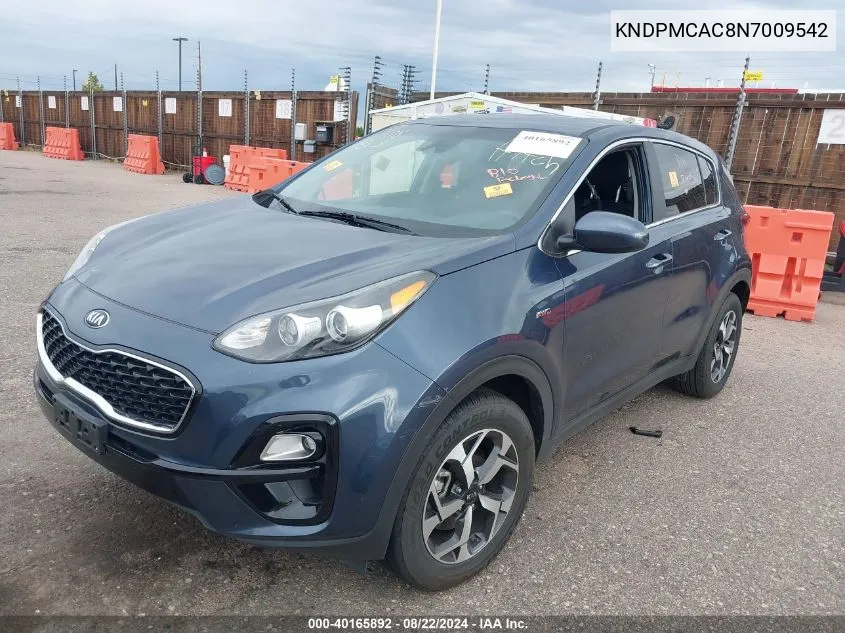 2022 Kia Sportage Lx VIN: KNDPMCAC8N7009542 Lot: 40165892