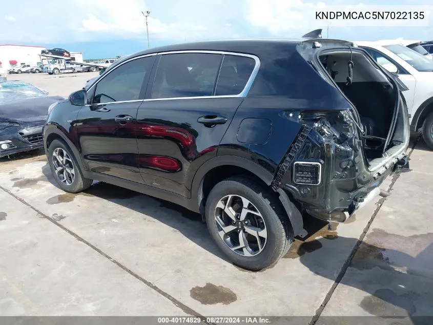 2022 Kia Sportage Lx VIN: KNDPMCAC5N7022135 Lot: 40174829