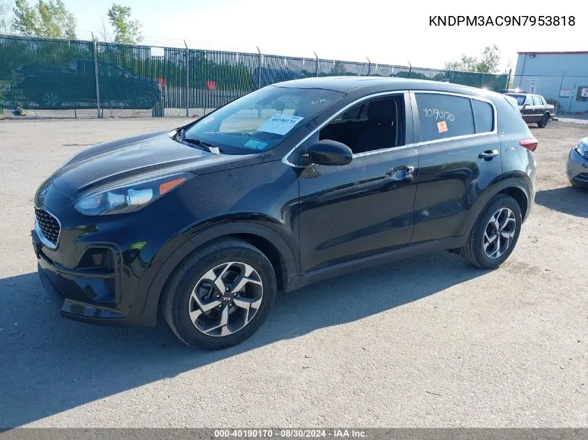 2022 Kia Sportage Lx VIN: KNDPM3AC9N7953818 Lot: 40190170