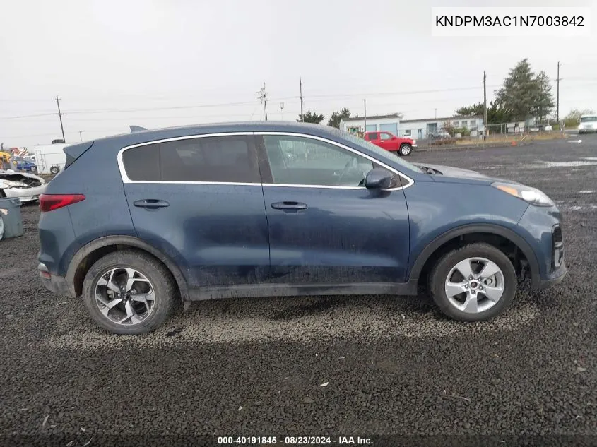 2022 Kia Sportage Lx VIN: KNDPM3AC1N7003842 Lot: 40191845