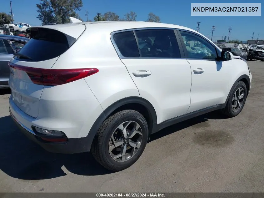 2022 Kia Sportage Lx VIN: KNDPM3AC2N7021587 Lot: 40202104