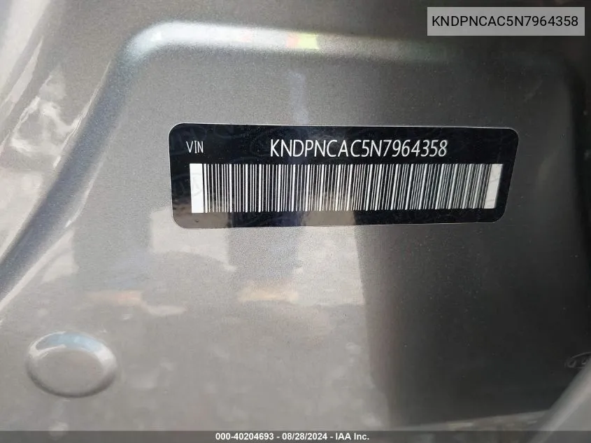 KNDPNCAC5N7964358 2022 Kia Sportage Ex