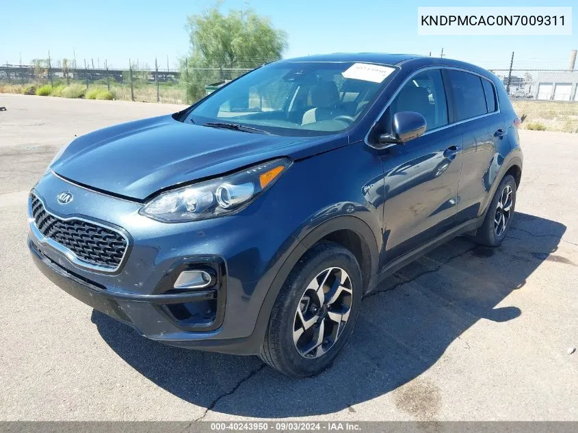 2022 Kia Sportage Lx VIN: KNDPMCAC0N7009311 Lot: 40243950