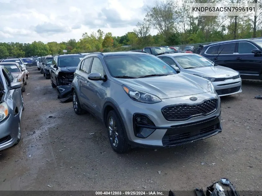 2022 Kia Sportage Nightfall Edition VIN: KNDP63AC5N7996191 Lot: 40412803