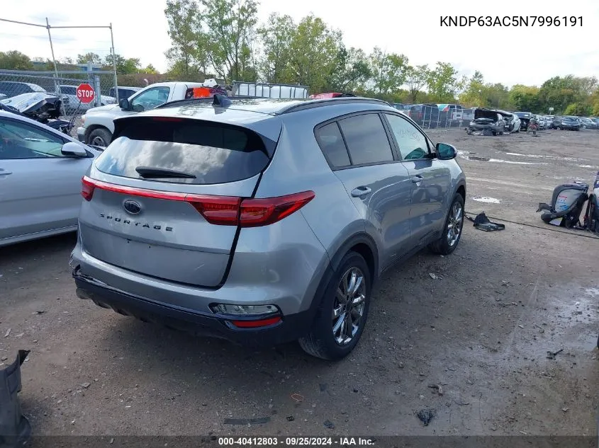 2022 Kia Sportage Nightfall Edition VIN: KNDP63AC5N7996191 Lot: 40412803