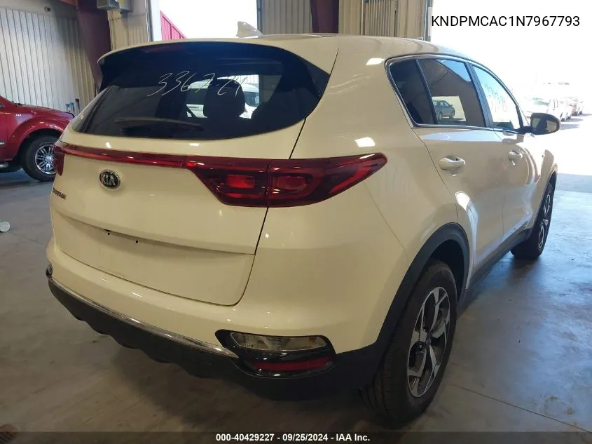 2022 Kia Sportage Lx VIN: KNDPMCAC1N7967793 Lot: 40429227