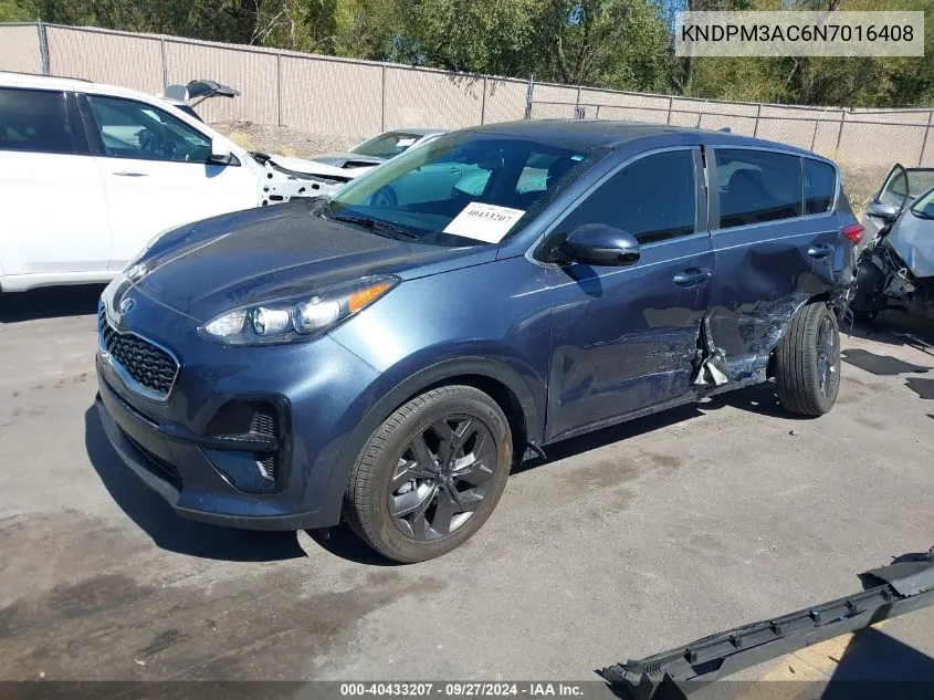 2022 Kia Sportage Lx VIN: KNDPM3AC6N7016408 Lot: 40433207