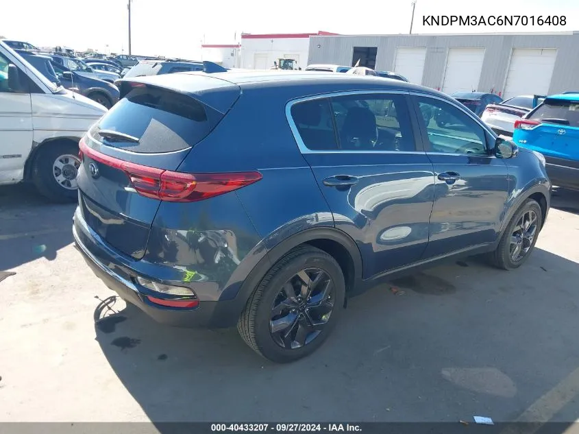 2022 Kia Sportage Lx VIN: KNDPM3AC6N7016408 Lot: 40433207