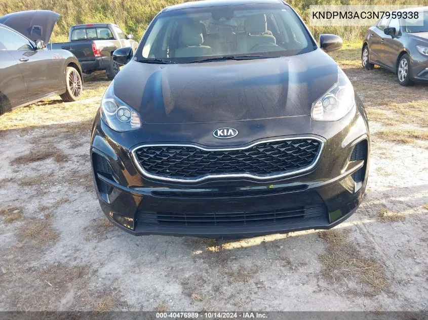 2022 Kia Sportage Lx VIN: KNDPM3AC3N7959338 Lot: 40476989