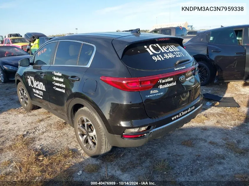 2022 Kia Sportage Lx VIN: KNDPM3AC3N7959338 Lot: 40476989