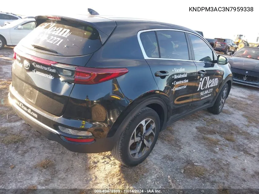 2022 Kia Sportage Lx VIN: KNDPM3AC3N7959338 Lot: 40476989