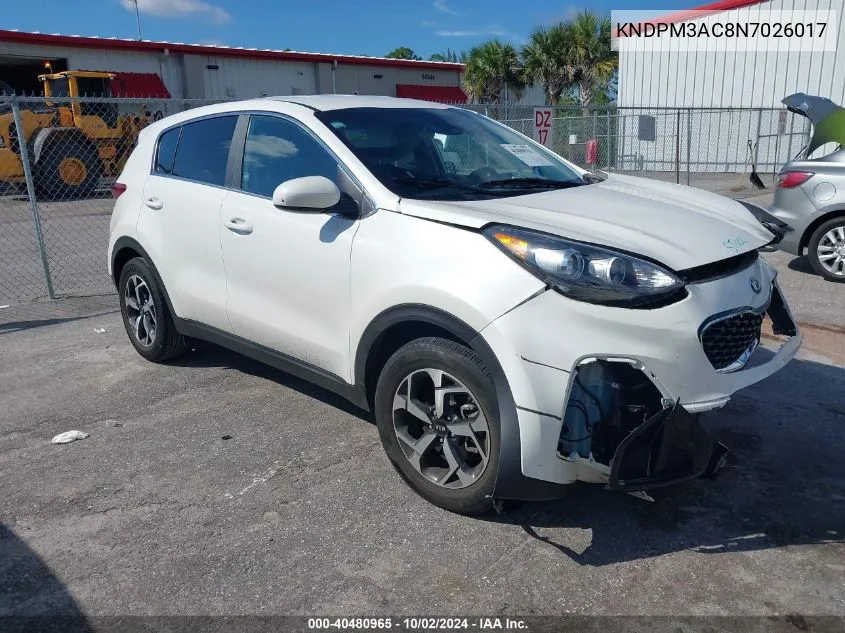 2022 Kia Sportage Lx VIN: KNDPM3AC8N7026017 Lot: 40480965