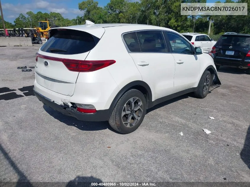 2022 Kia Sportage Lx VIN: KNDPM3AC8N7026017 Lot: 40480965