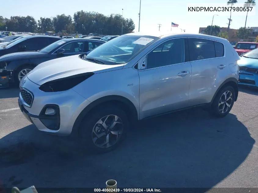 2022 Kia Sportage Lx VIN: KNDPMCAC3N7980657 Lot: 40502439