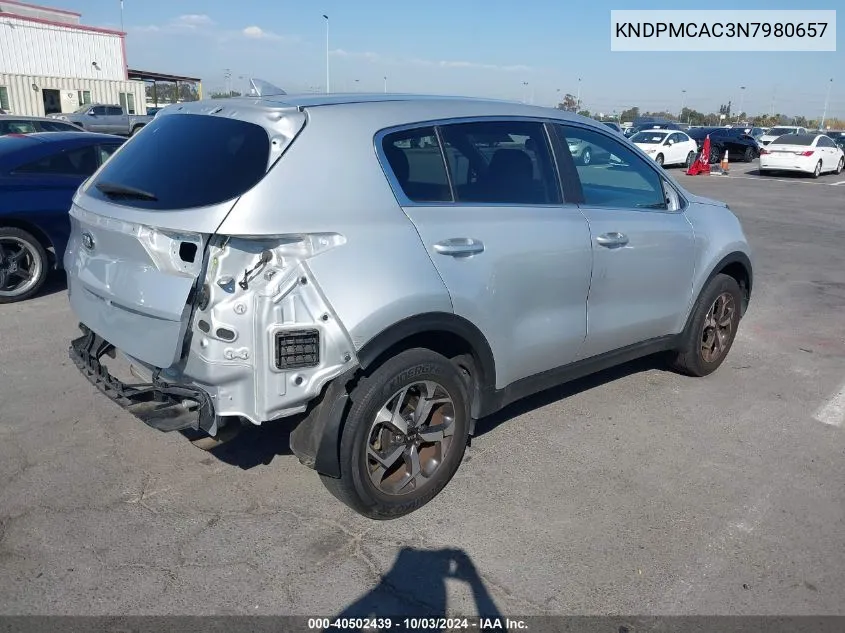 2022 Kia Sportage Lx VIN: KNDPMCAC3N7980657 Lot: 40502439