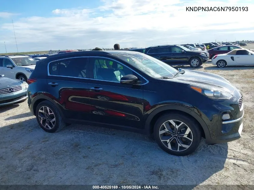 2022 Kia Sportage Ex VIN: KNDPN3AC6N7950193 Lot: 40525169