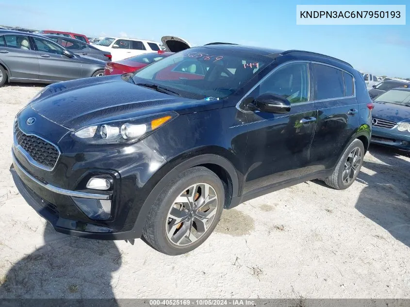 2022 Kia Sportage Ex VIN: KNDPN3AC6N7950193 Lot: 40525169