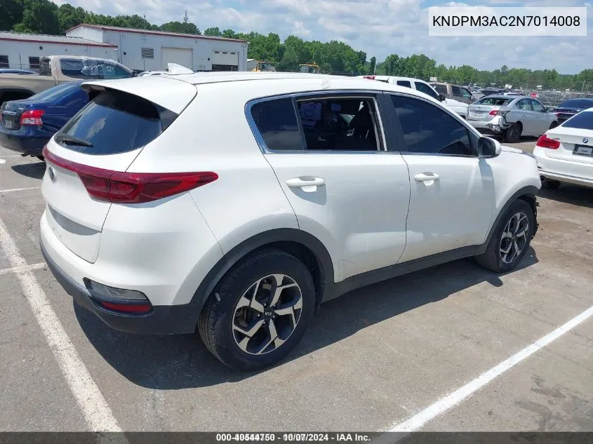 2022 Kia Sportage Lx VIN: KNDPM3AC2N7014008 Lot: 40544750